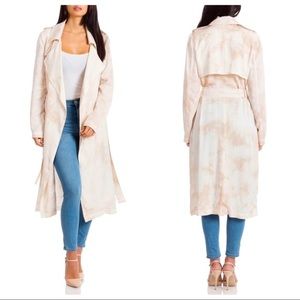 💫HP‼️💫 NWT BADGLEY MISCHKA Tie Dye Lyocell Trench Coat, Sunrise/White, Sz M-XL